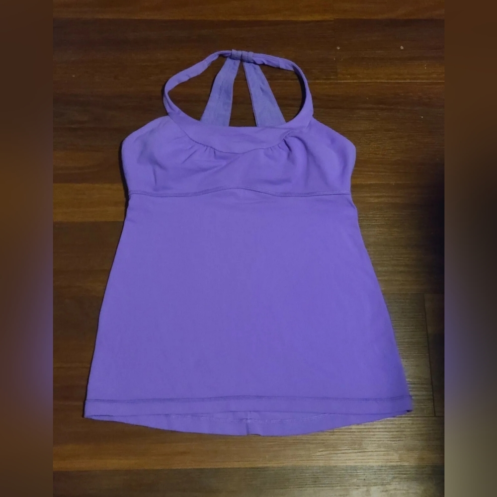 Lululemon Women's Racer Back Built In Bra Athletic Strappy Yoga Top Size 8.